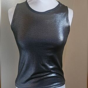New W Tags Laviva Black Silver Shimmer Tank Top Size Medium Pretty